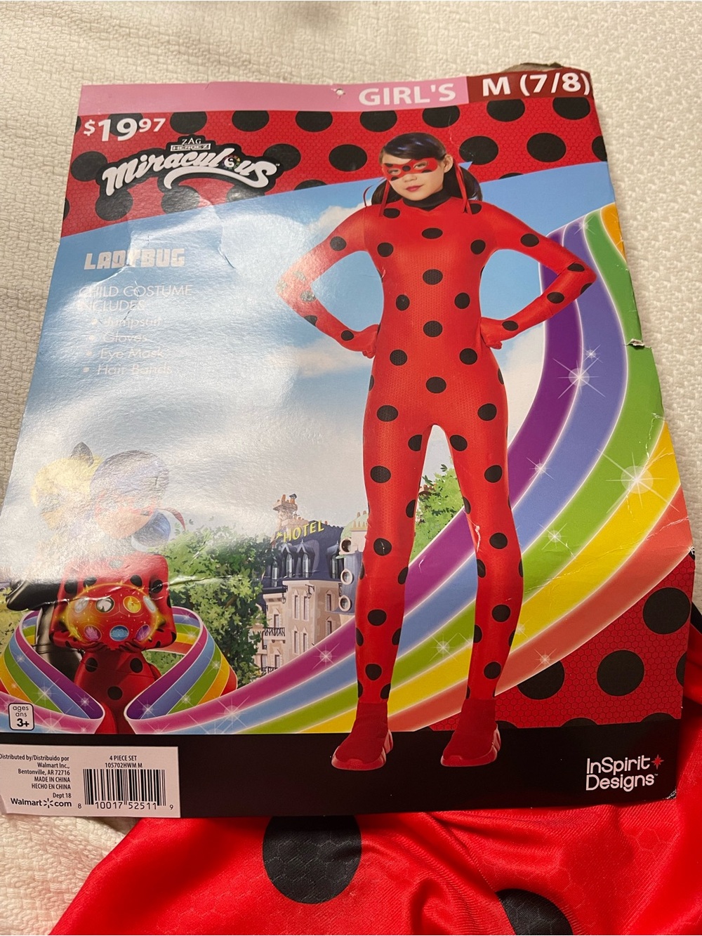 Girls' Red Ladybug Superhero Costume (M 7/8)